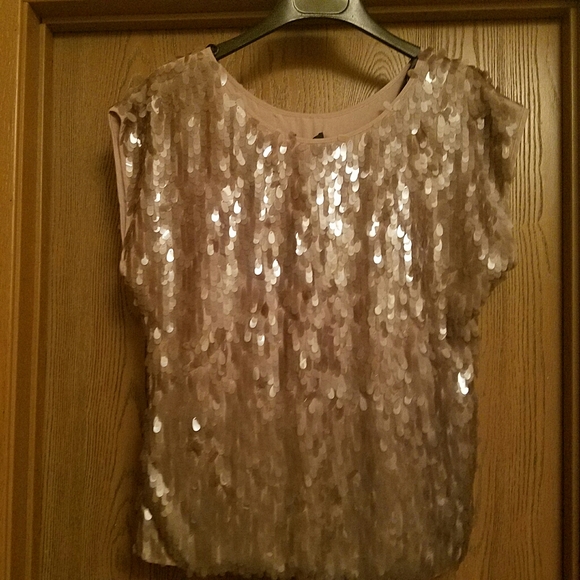 Rachel Zoe Tops - Rachel Zoe beige sequin top